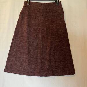Ann Taylor Loft A-Line Midi Skirt elastic waist size zip snap business casual S
